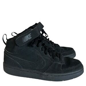 Nike Kids 5Y Shoes Court Borough 2 Mid Triple Black GS CW5867-001
